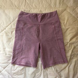 american eagle terry pocket highest waist 7" bike short in mauve
